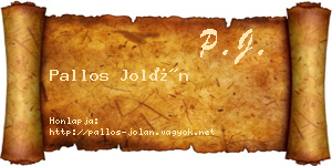 Pallos Jolán névjegykártya