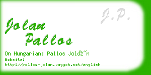 jolan pallos business card